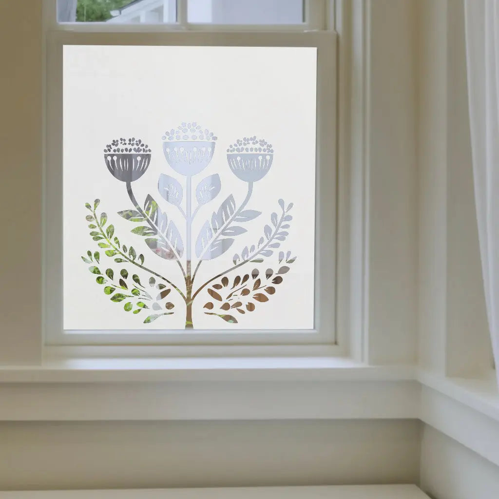 Corrido Frosted Privacy Cut Out Floral Window Film Creative Windows