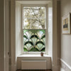 Green Art Deco Window Film, Privacy Window Film, Decorative Window Film, Patterned Window Film, Coloured Window Film, Stained Glass Creative Windows