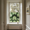 Green Art Deco Window Film, Decorative Window Film, Front Door Window Film, Stained Glass Window Film, Window Film, Privacy Window Film, Creative Windows