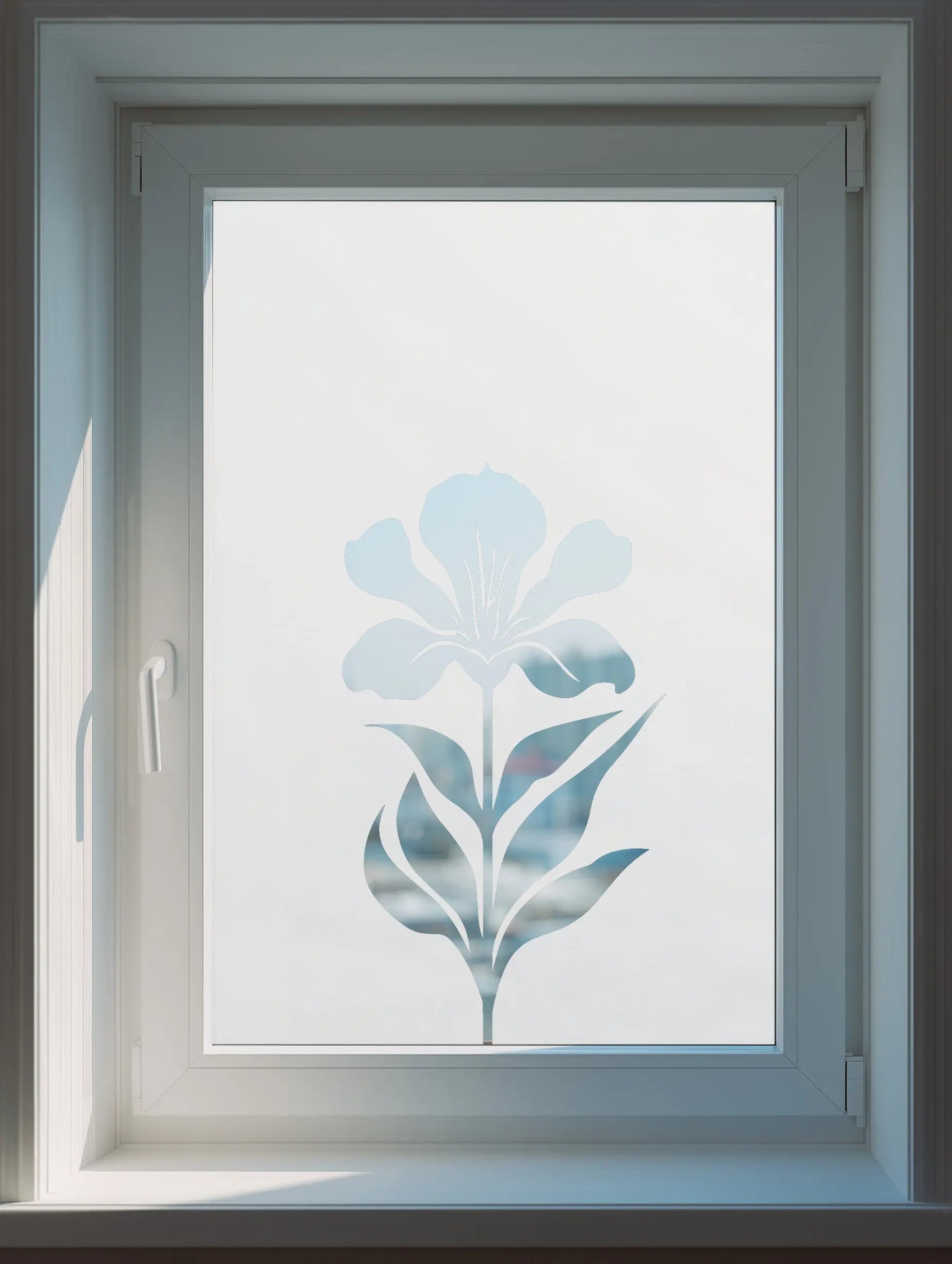 Corsico Frosted Window Film, Floral Privacy Film with Cut-Out Design Creative Windows
