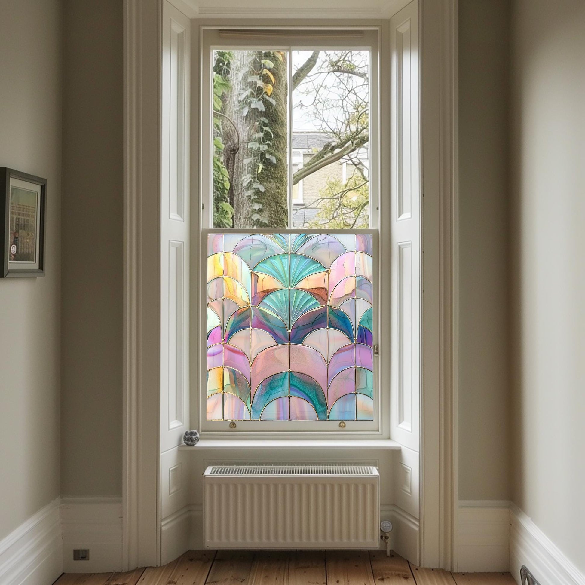 Rainbow Coloured Window Film, Privacy Window Film, Art Deco Window Film, Decorative Window Film, Stained Glass Window Film, Window Film Creative Windows