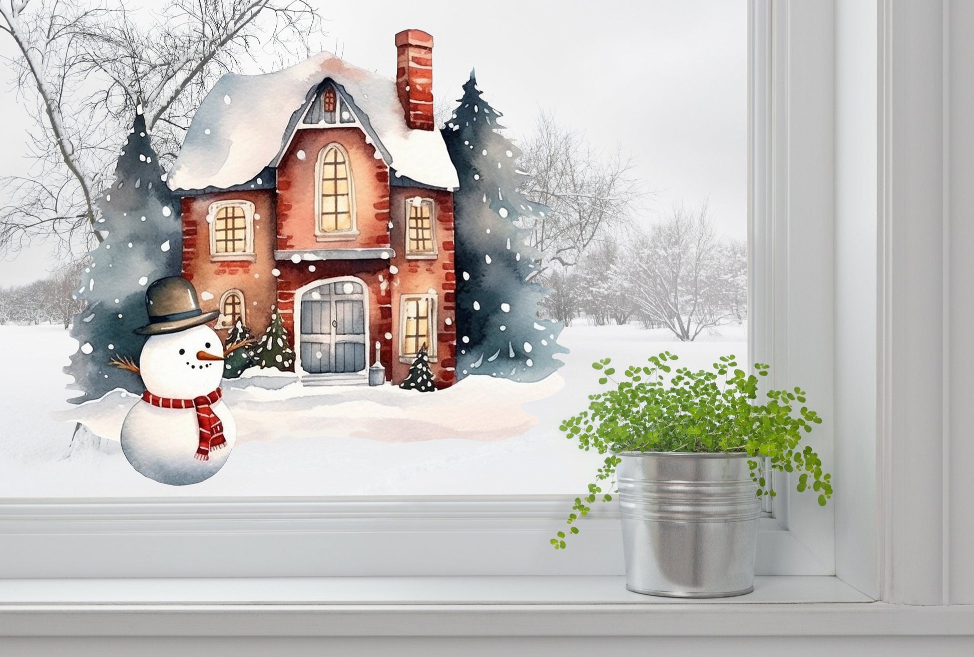 Christmas Window Decal, Christmas Window Stickers, Christmas Window, Christmas Window Decorations, Christmas Window Christmas Scene Creative Windows