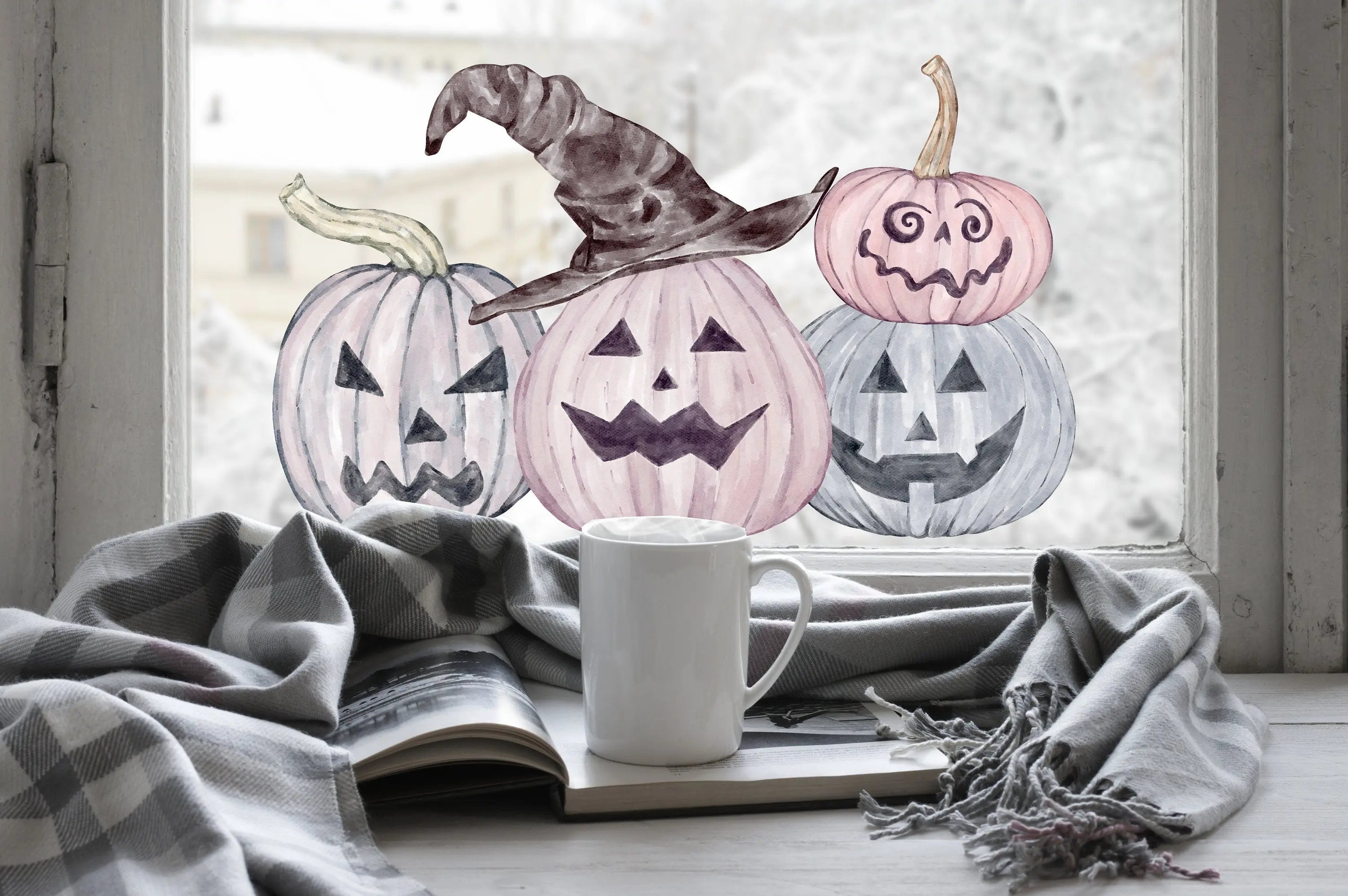 Pumpkin Window Stickers Creative Windows