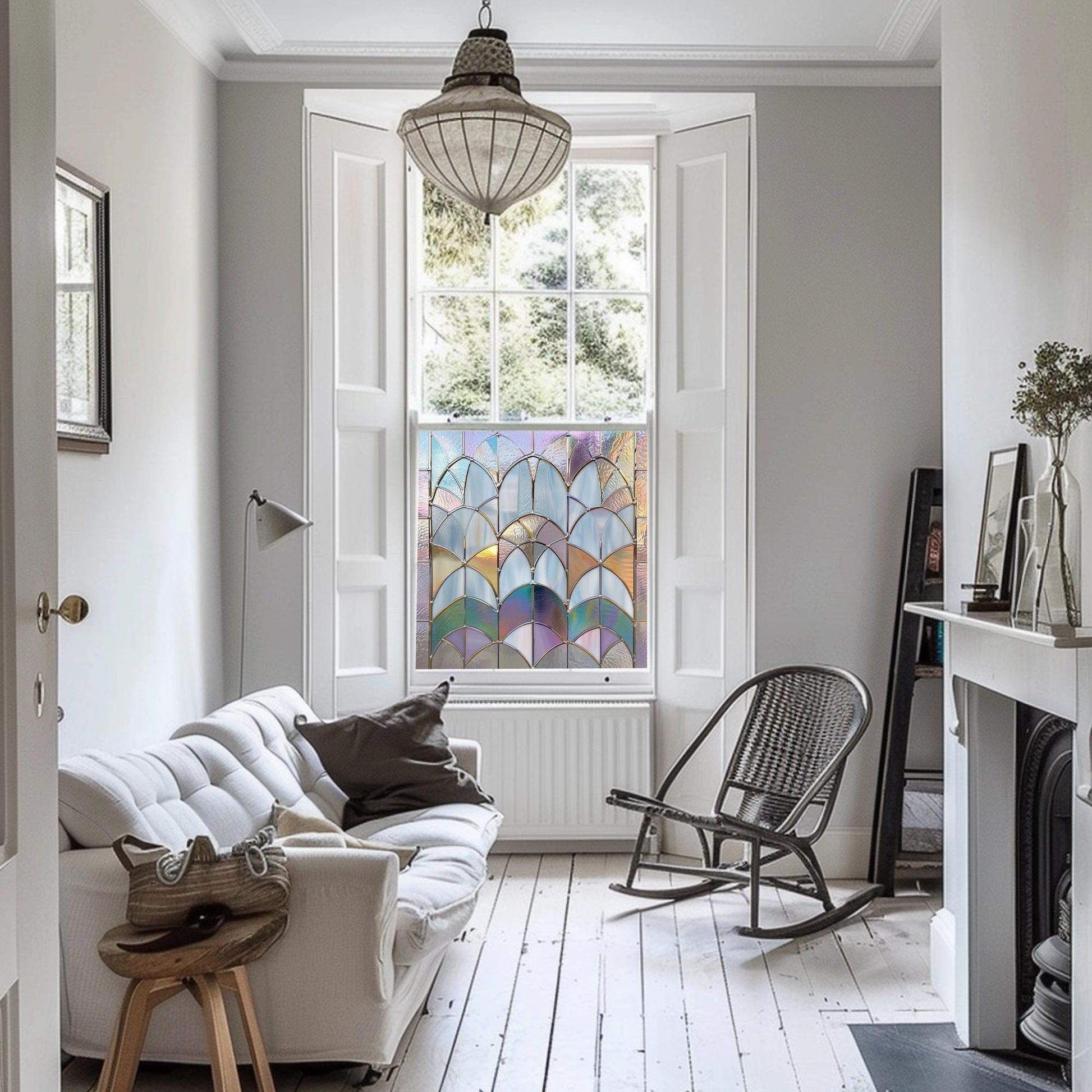 Window Film, Privacy Window Film, Art Deco Window Film, Decorative Window Film, Window, Front Door Window Film, Stained Glass Window Film Creative Windows