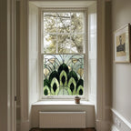Green Art Deco Privacy Window Film Decorative Window Covering Creative Windows