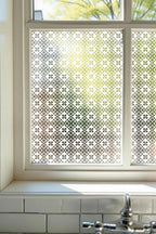 Privacy Window Film Interlocking Geometric Pattern Frosted Glass Film