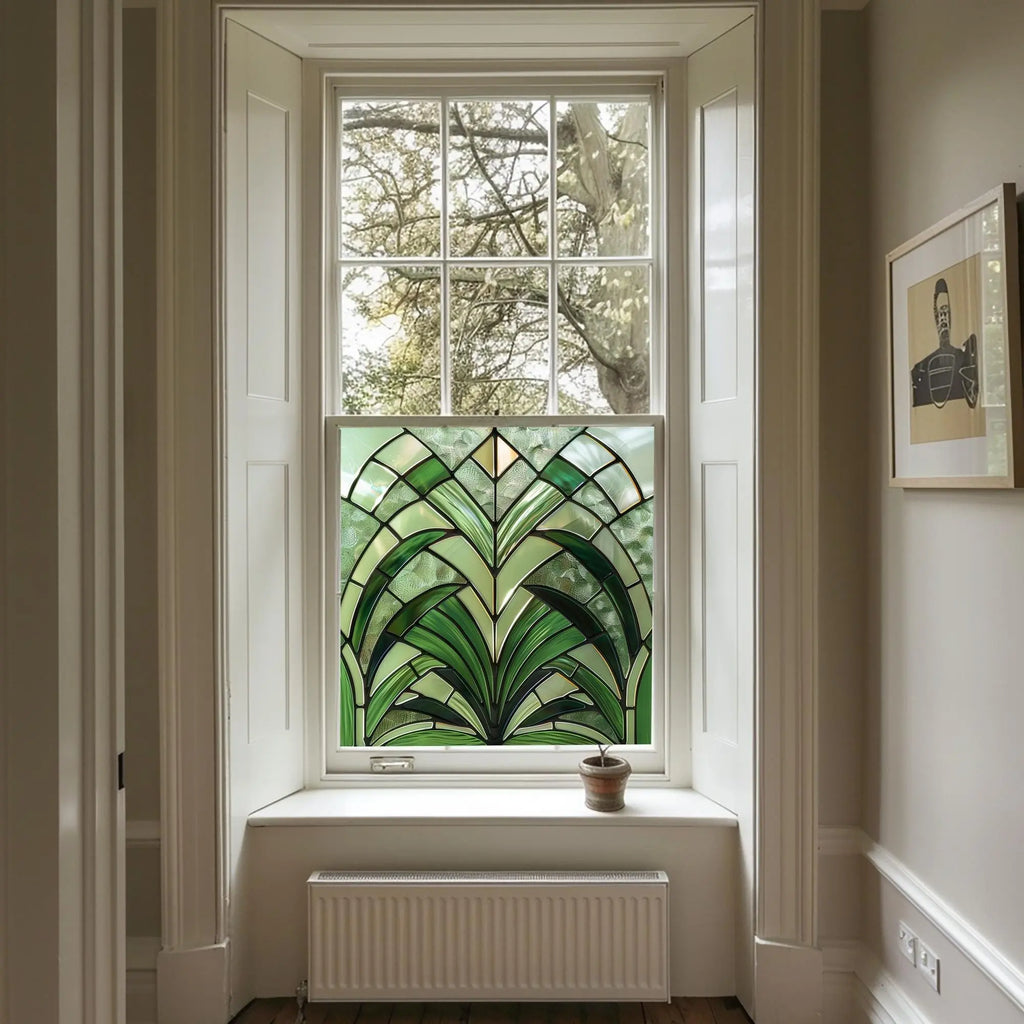 Art Deco Window Film: Armento Privacy Stained Glass Window Film Creative Windows