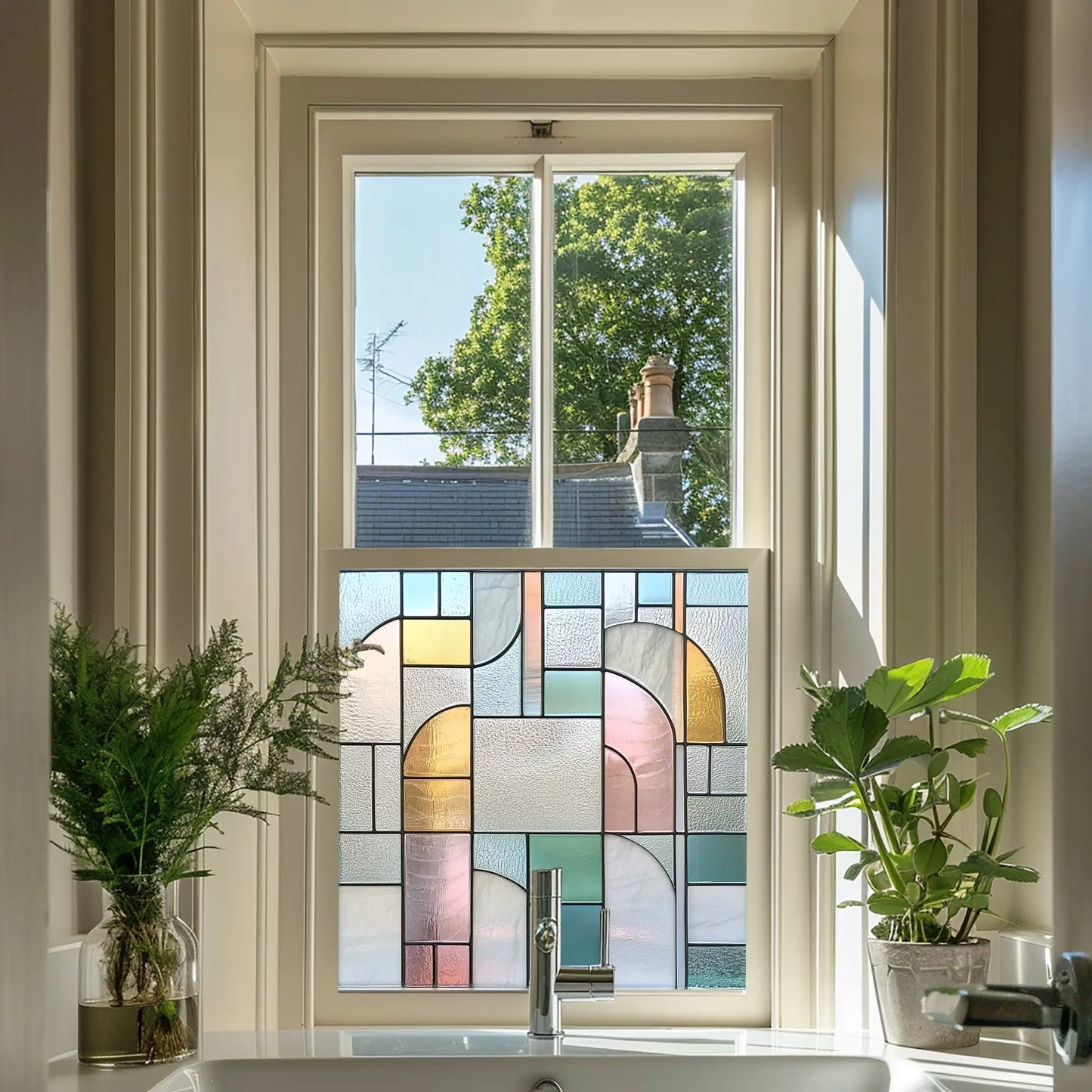 Nibbiola Stained Glass Privacy Window Film Creative Windows