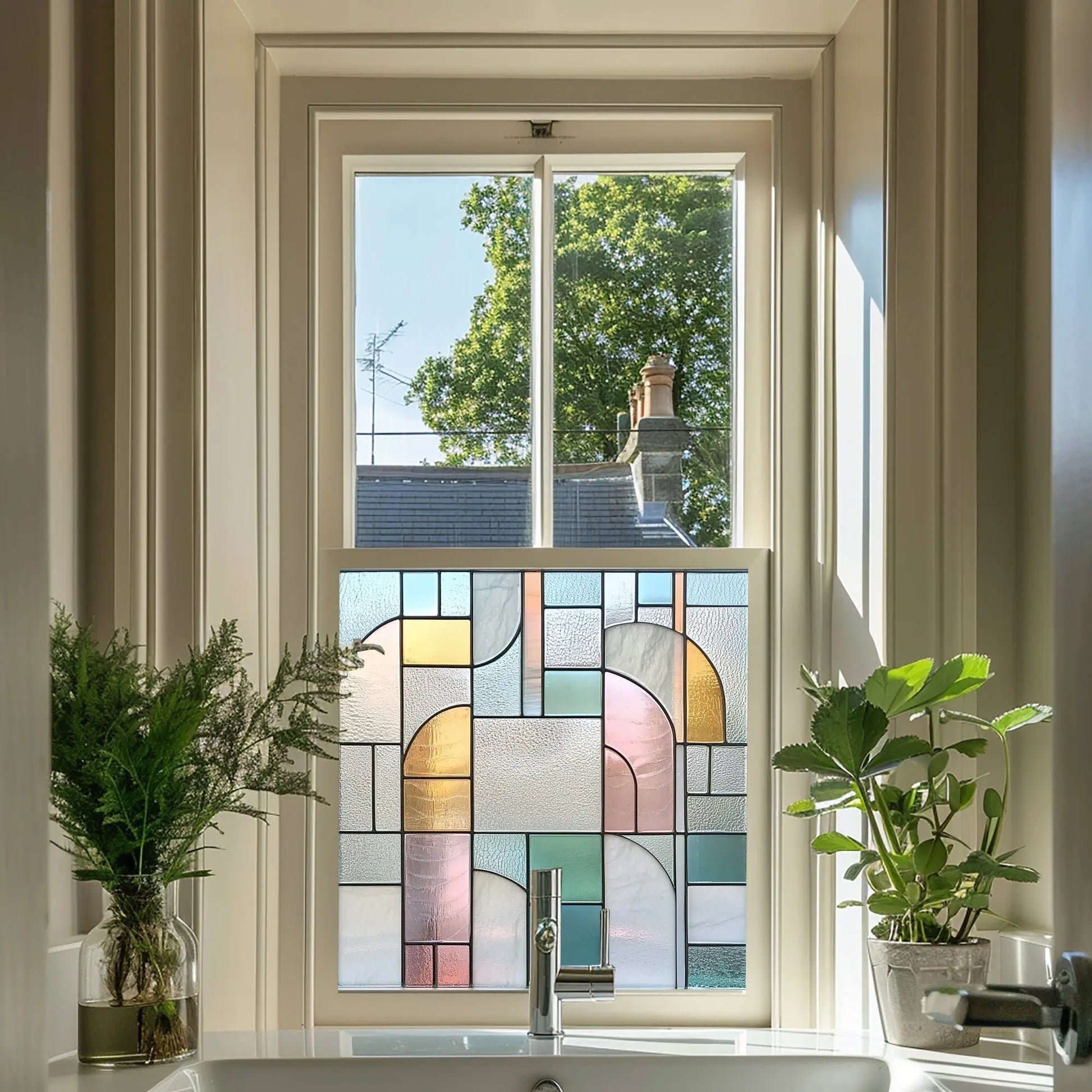 Nibbiola Stained Glass Privacy Window Film Creative Windows