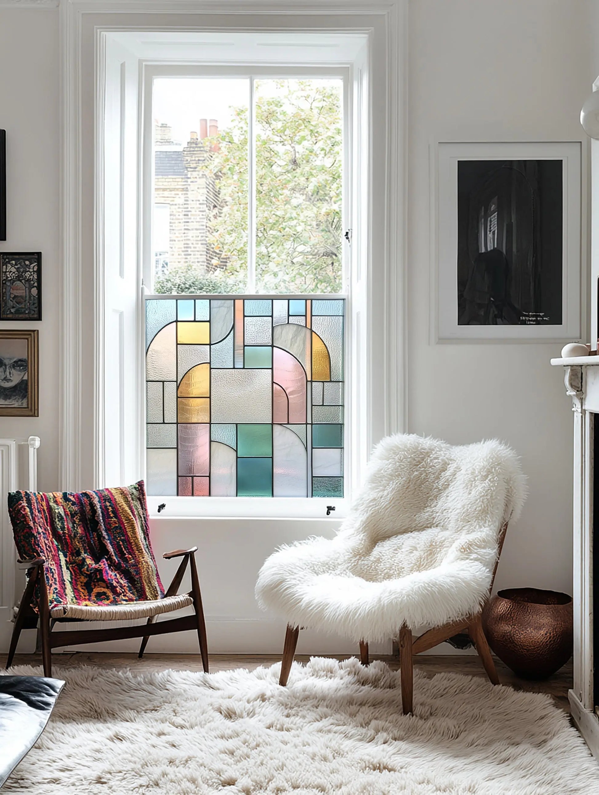 Nibbiola Stained Glass Privacy Window Film Creative Windows