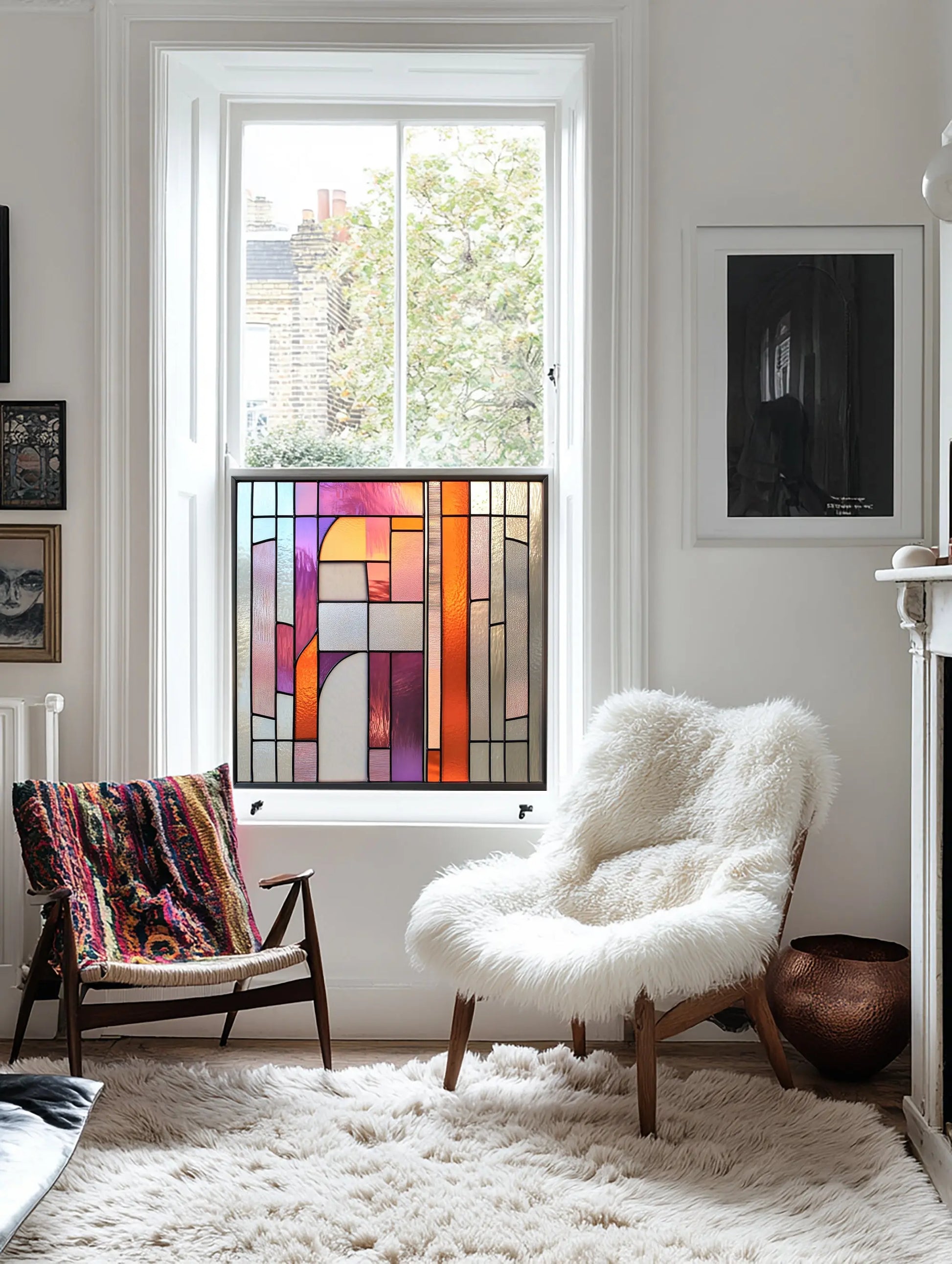 Niardo Stained Glass Privacy Window Film Creative Windows