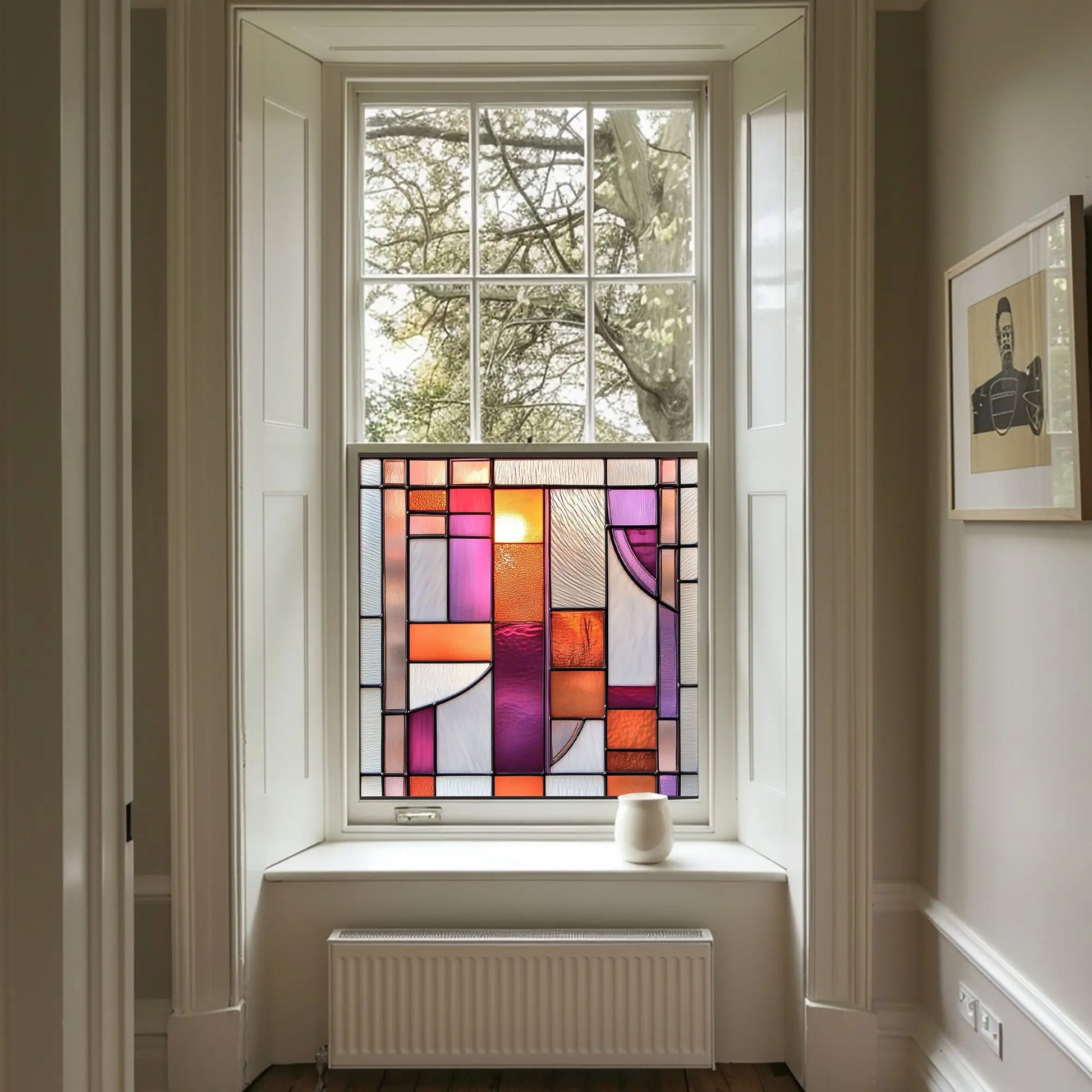 Art Deco Window Film - Nuvolento Privacy Stained Glass Window Film Creative Windows