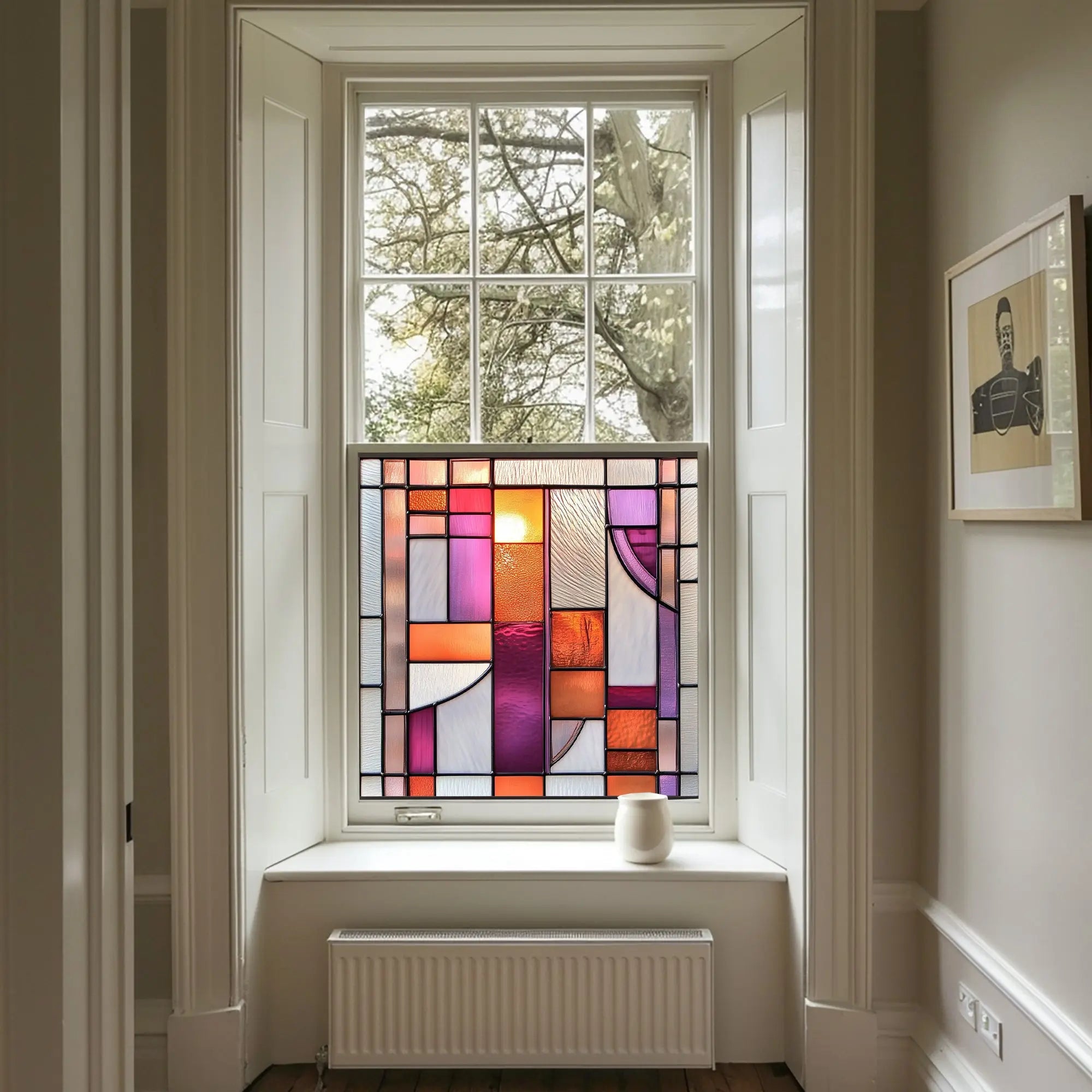 Art Deco Window Film - Nuvolento Privacy Stained Glass Window Film Creative Windows