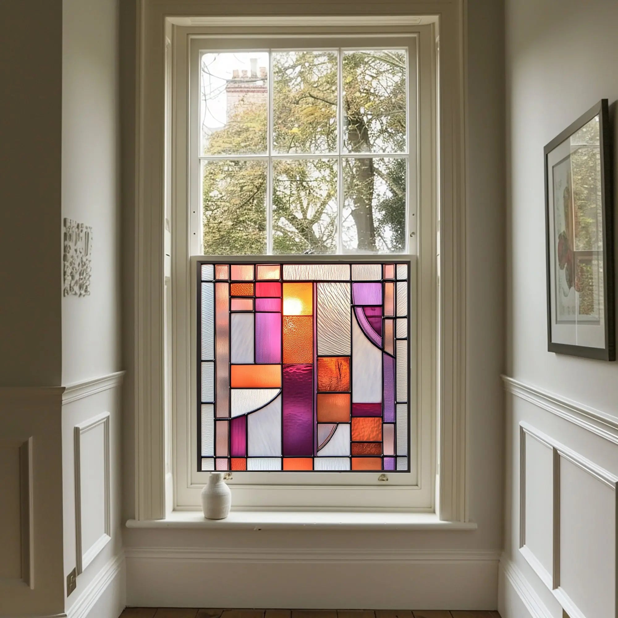 Art Deco Window Film - Nuvolento Privacy Stained Glass Window Film Creative Windows