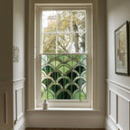 Stained Glass Privacy Window Film Green Fan Creative Windows