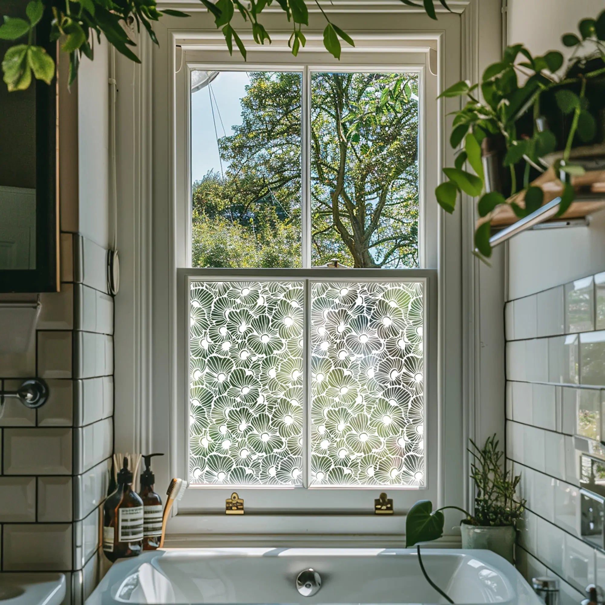 Cona Frosted Privacy Floral Window Film Creative Windows