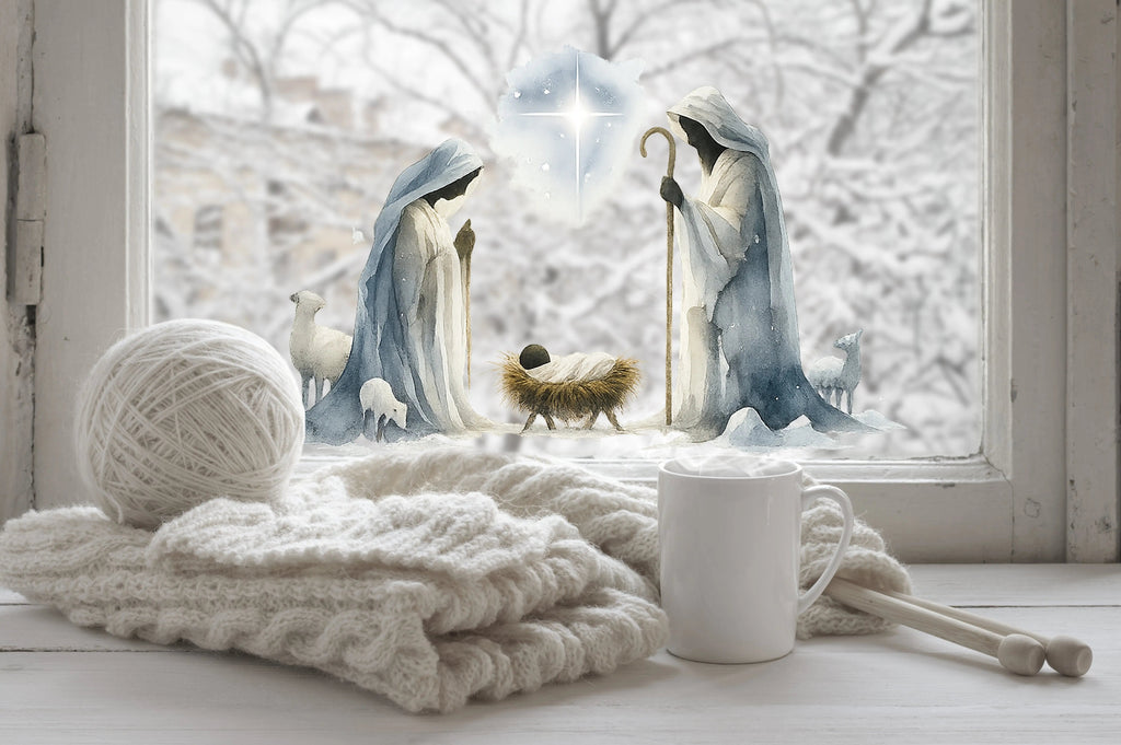 Nativity Window Cling: Reusable Double-Sided Christmas Decoration Creative Windows
