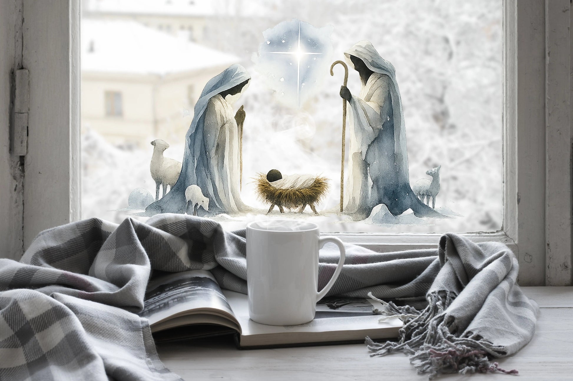 Nativity Window Cling: Reusable Double-Sided Christmas Decoration Creative Windows