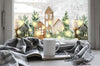 Double-Sided Christmas Window Sticker: Winter Scene Reusable Decal
