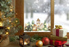 Double-Sided Christmas Window Sticker: Winter Scene Reusable Decal
