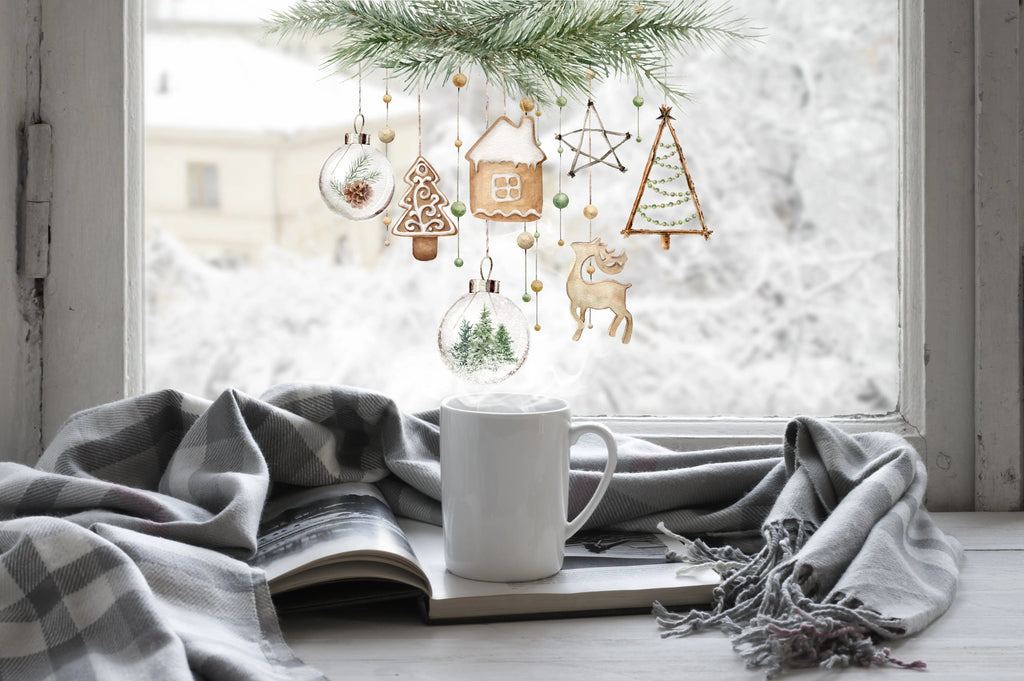 Cosy Winter Christmas Window Sticker – Scandinavian Ornament Design Creative Windows