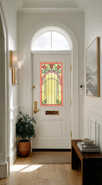 Art Nouveau Floral Privacy Window Film for Front Door Glass Creative Windows