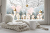 Christmas Window Sticker, Winter Town Scene, Double-Sided Reusable Decal Creative Windows
