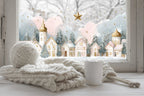 Christmas Window Sticker, Winter Town Scene, Double-Sided Reusable Decal Creative Windows