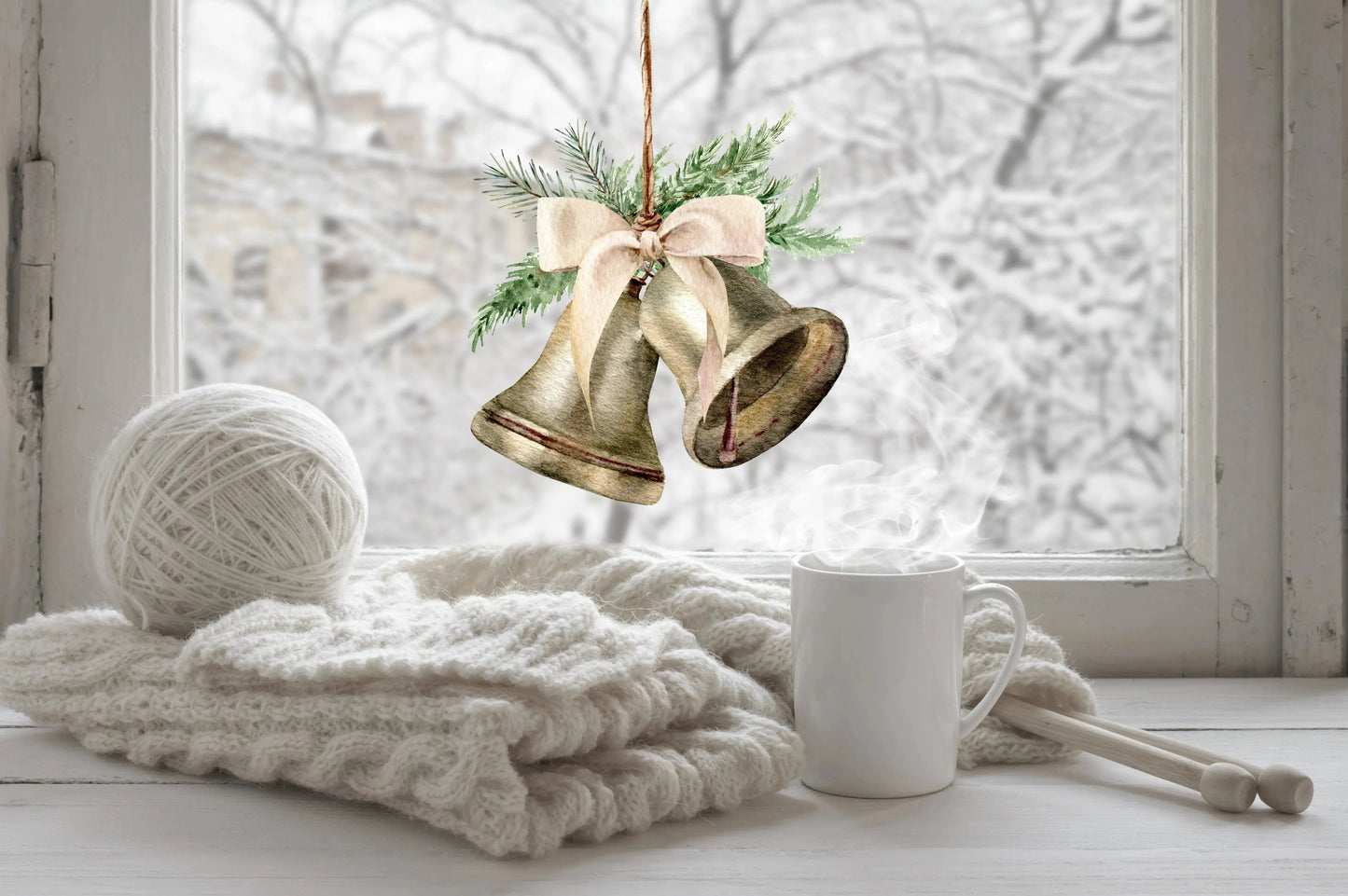 Double-Sided Christmas Bell Window Sticker: Festive Christmas Decor Creative Windows