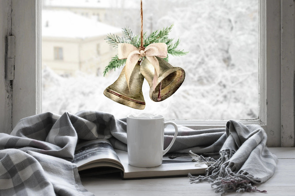 Double-Sided Christmas Bell Window Sticker: Festive Christmas Decor Creative Windows