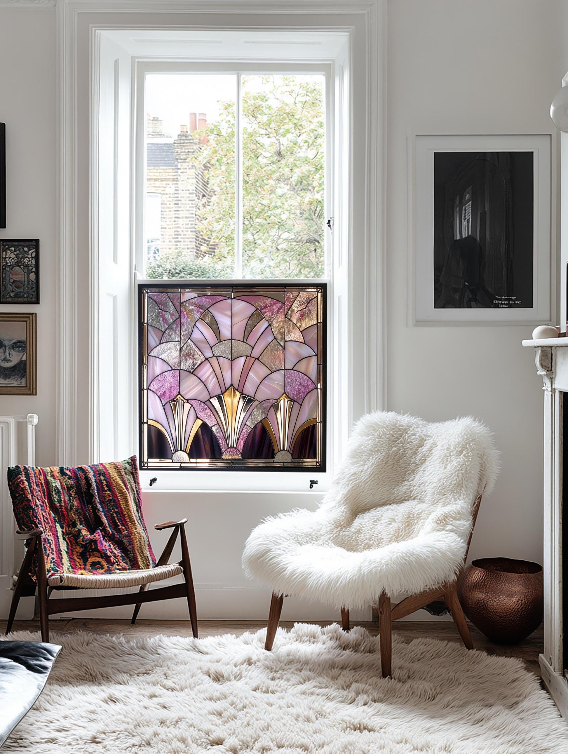 Window Film, Privacy Window Film, Art Deco Window Film, Kitchen Window Film, Window, Bathroom Window Film, Stained Glass Window Film Creative Windows