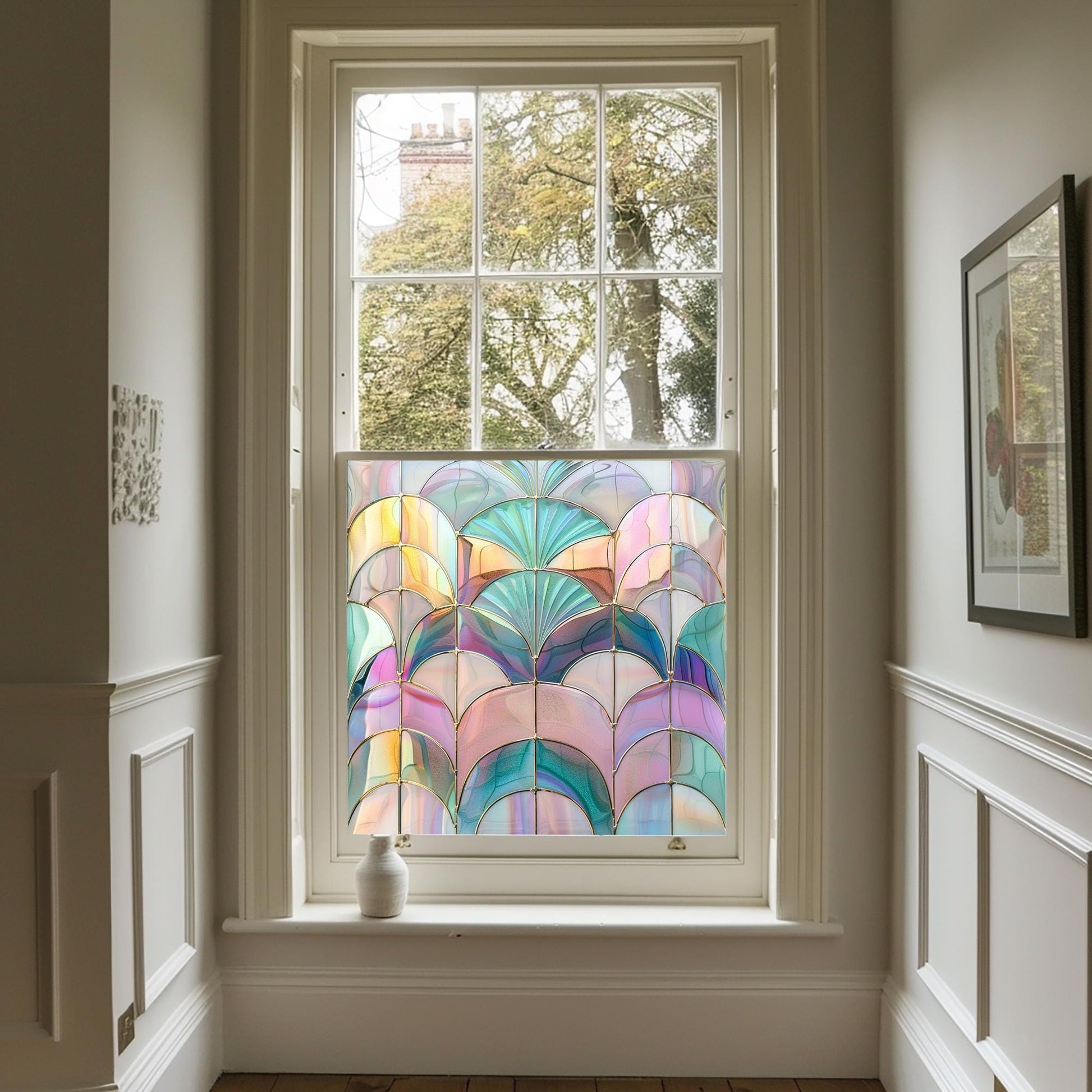 Rainbow Coloured Window Film, Privacy Window Film, Art Deco Window Film, Decorative Window Film, Stained Glass Window Film, Window Film Creative Windows