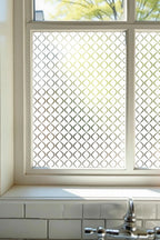 Privacy Window Film – Geometric Wave Pattern Frosted Glass Film