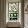 Green Art Deco Window Film, Decorative Window Film, Window, Front Door Window Film, Stained Glass Window Film, Privacy Window Film, Creative Windows