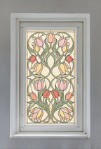 Art Nouveau Tulip Stained Glass Window Film