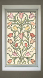 Art Nouveau Floral Stained Glass Window Film