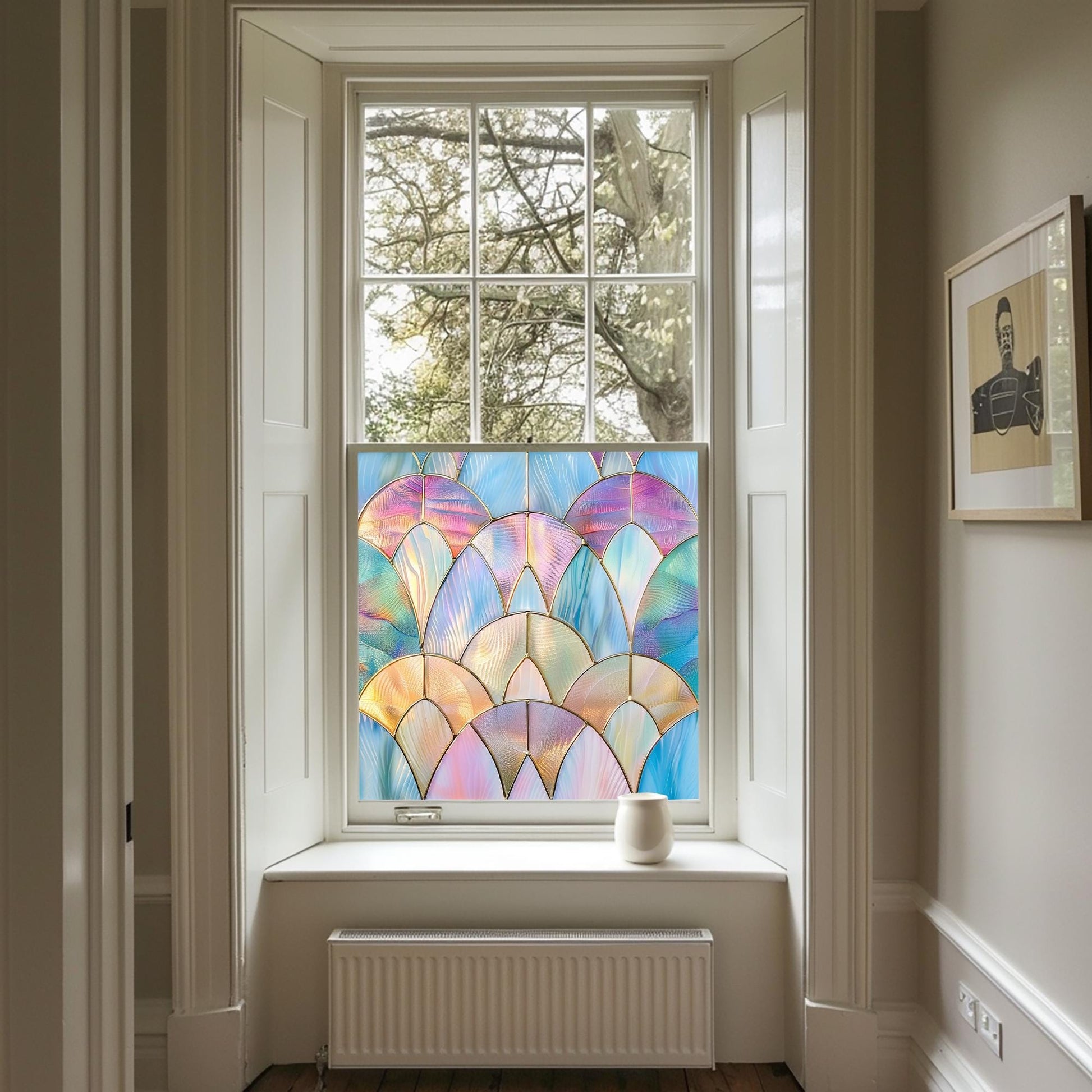 Pastel Window Film, Privacy Window Film, Art Deco Window Film, Decorative Window Film, Bathroom Window Film, Stained Glass Window Film Creative Windows