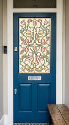 Stained Glass Window Film – Art Nouveau Floral Privacy Window Film