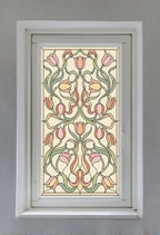 Stained Glass Window Film – Art Nouveau Floral Privacy Window Film