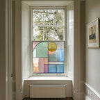 Modern Pastel Mosaic Privacy Window Film