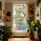 Modern Pastel Mosaic Privacy Window Film