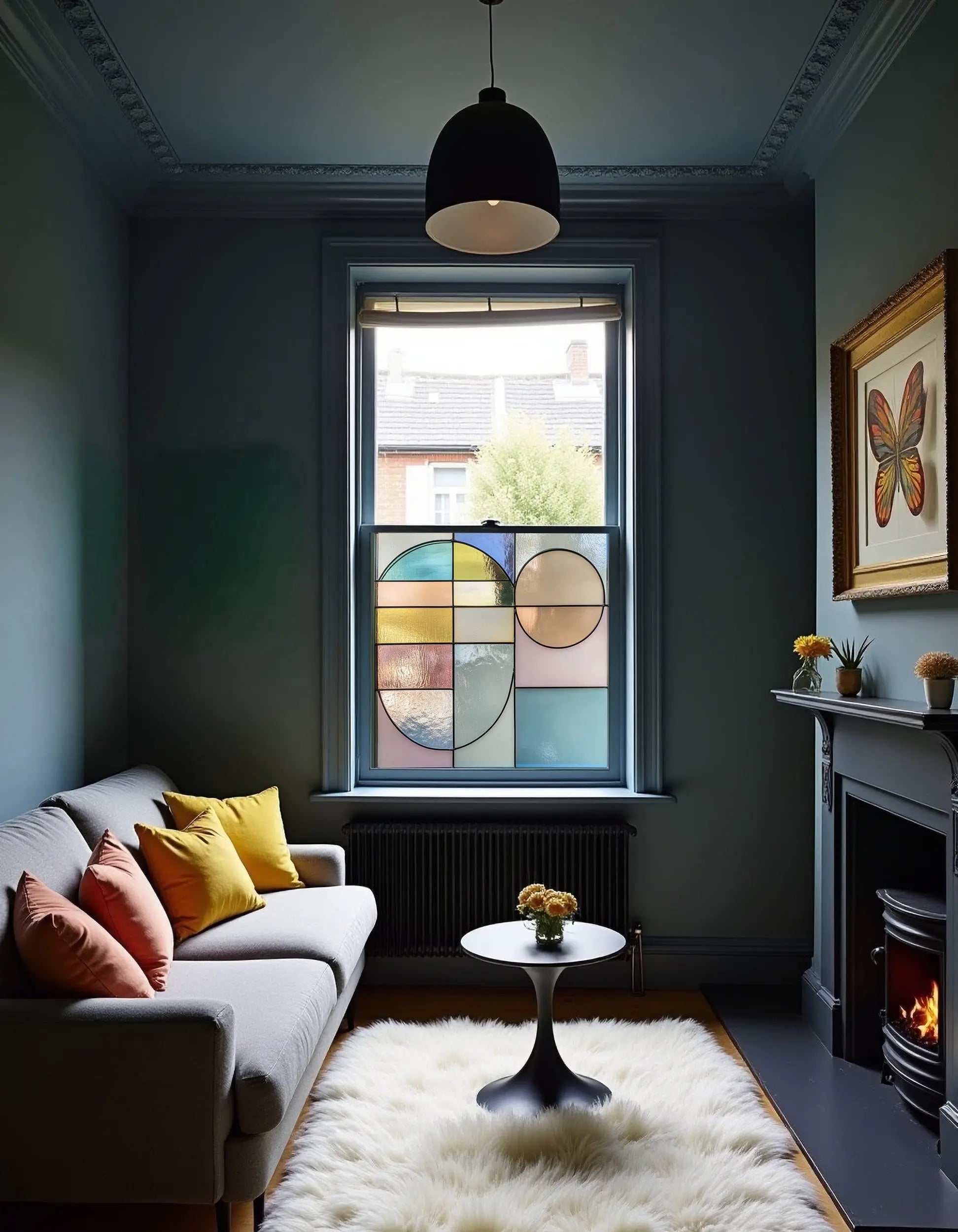 Abstract Pastel Geometry Privacy Window Film