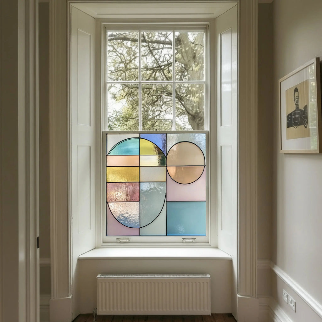 Abstract Pastel Geometry Privacy Window Film