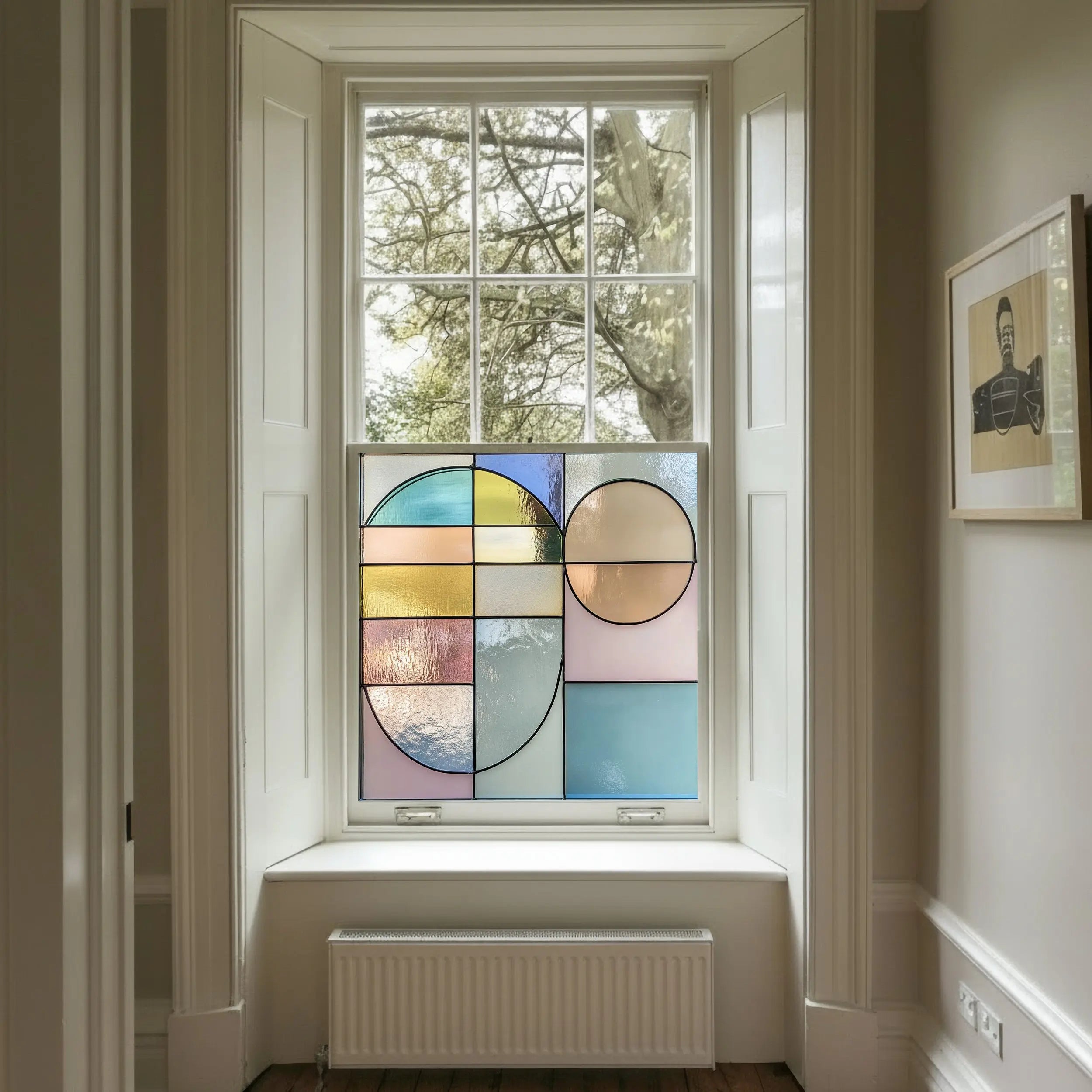 Abstract Pastel Geometry Privacy Window Film