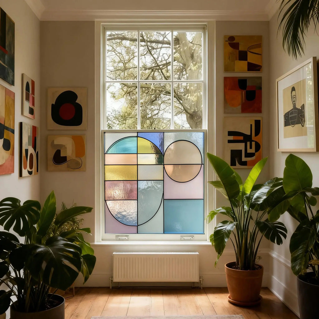 Abstract Pastel Geometry Privacy Window Film