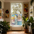 Abstract Pastel Geometry Privacy Window Film