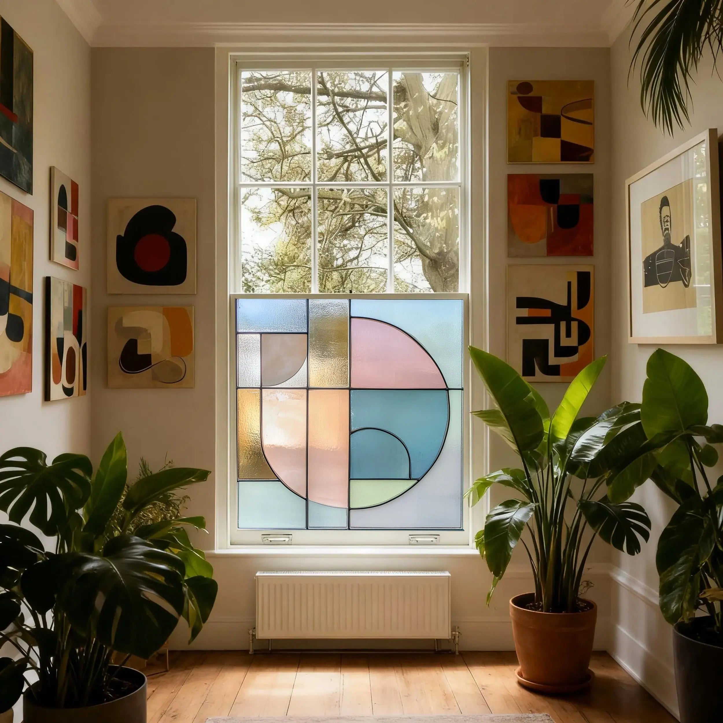 Pastel Abstract Privacy Window Film