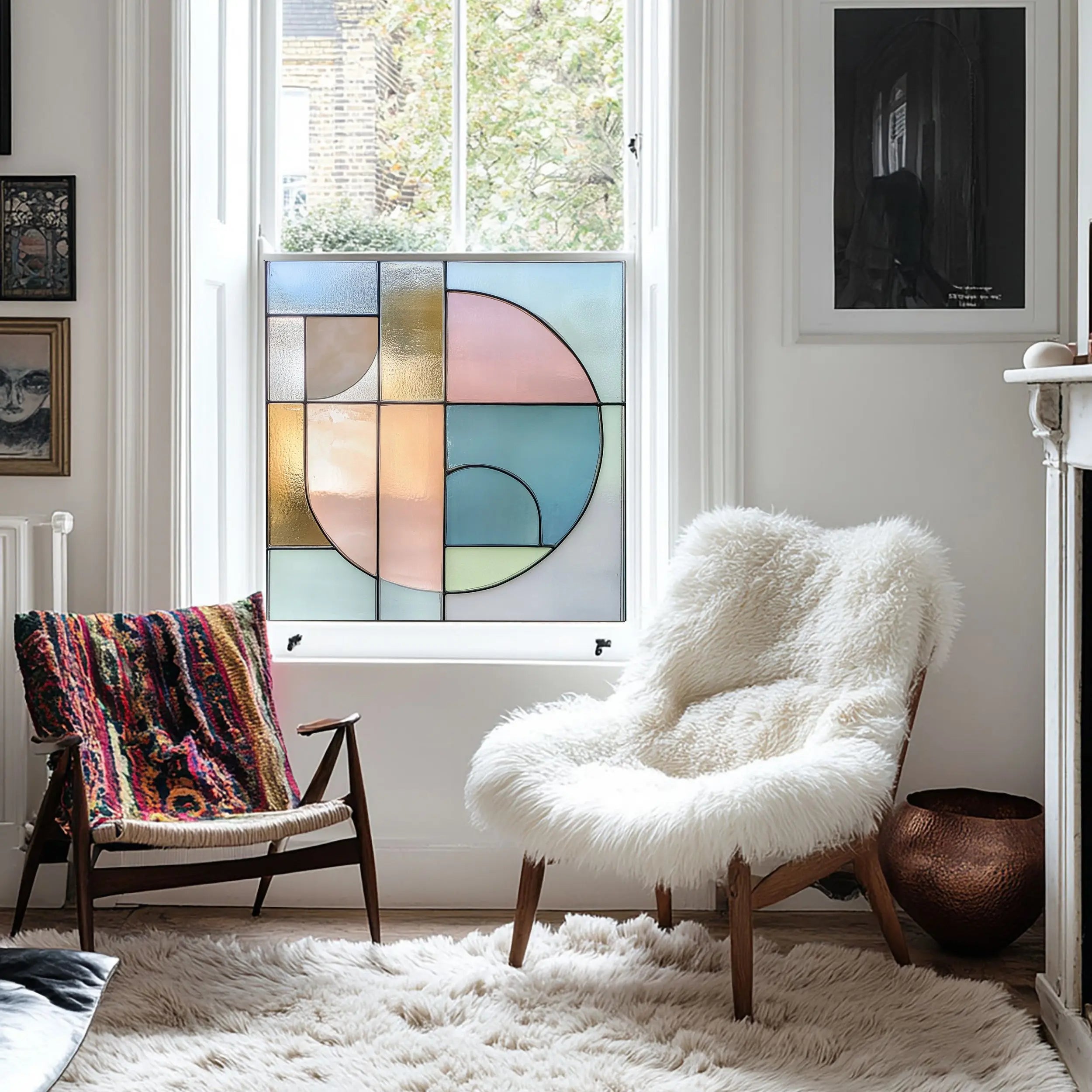 Pastel Abstract Privacy Window Film
