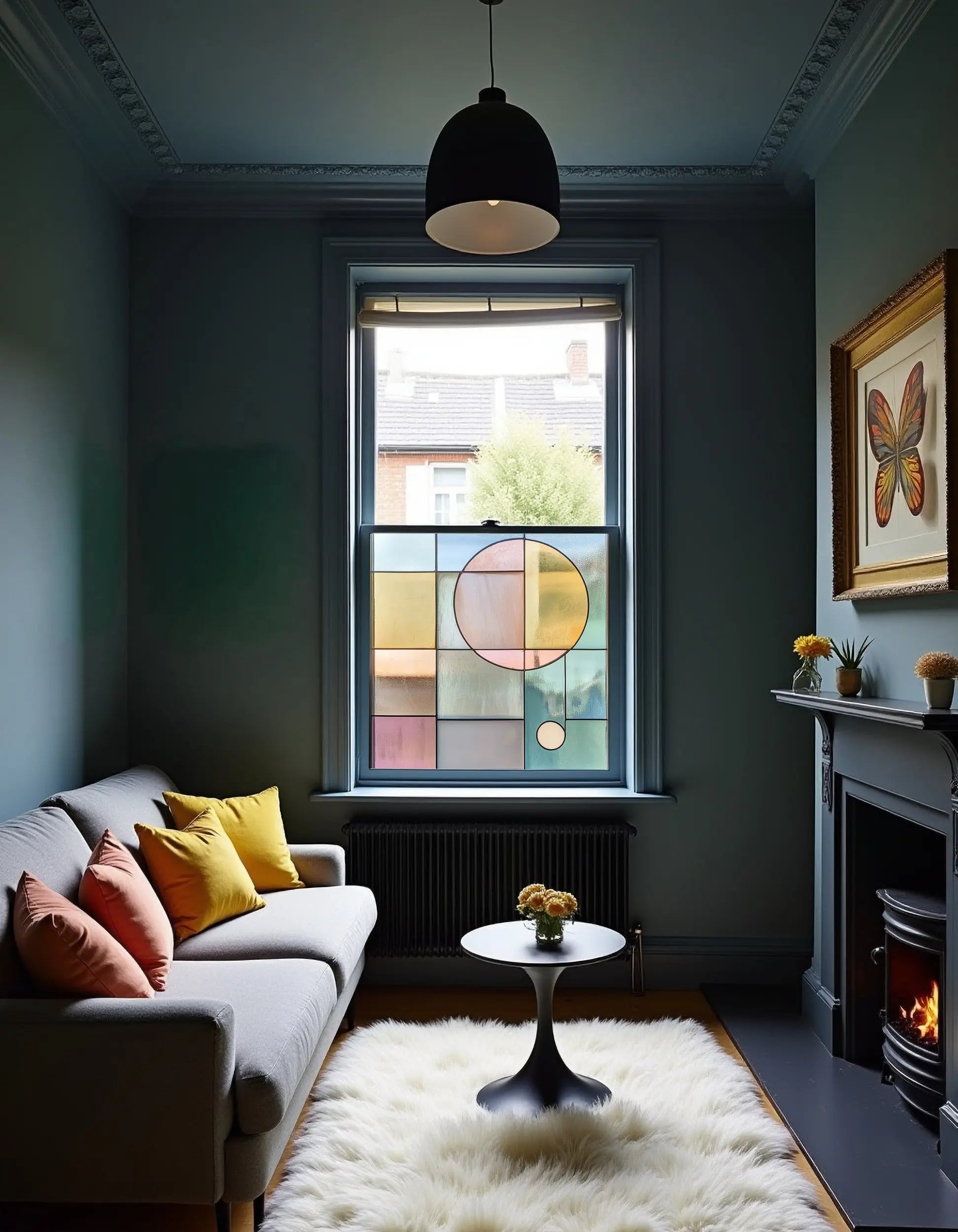 Pastel Geometric Privacy Window Film