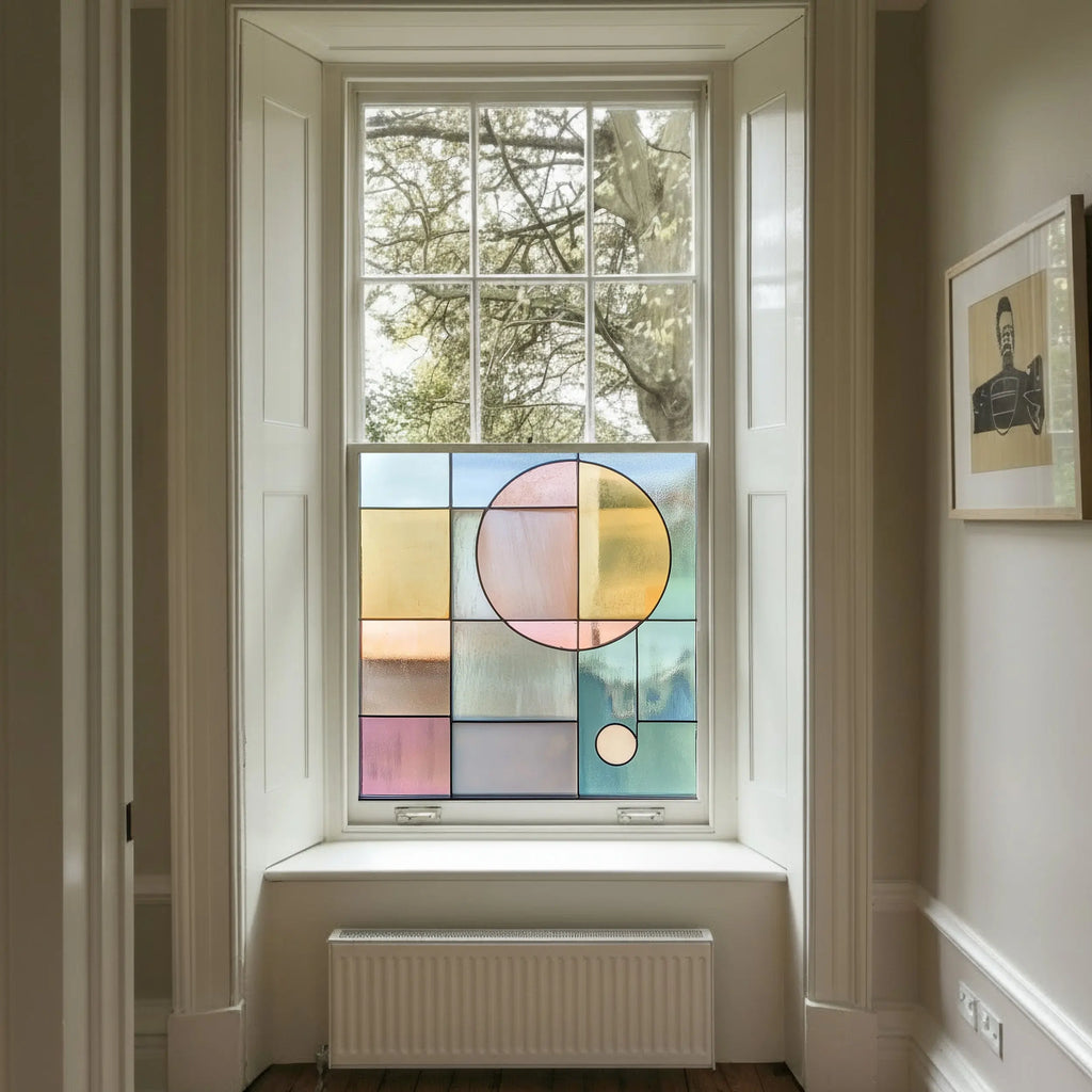Pastel Geometric Privacy Window Film
